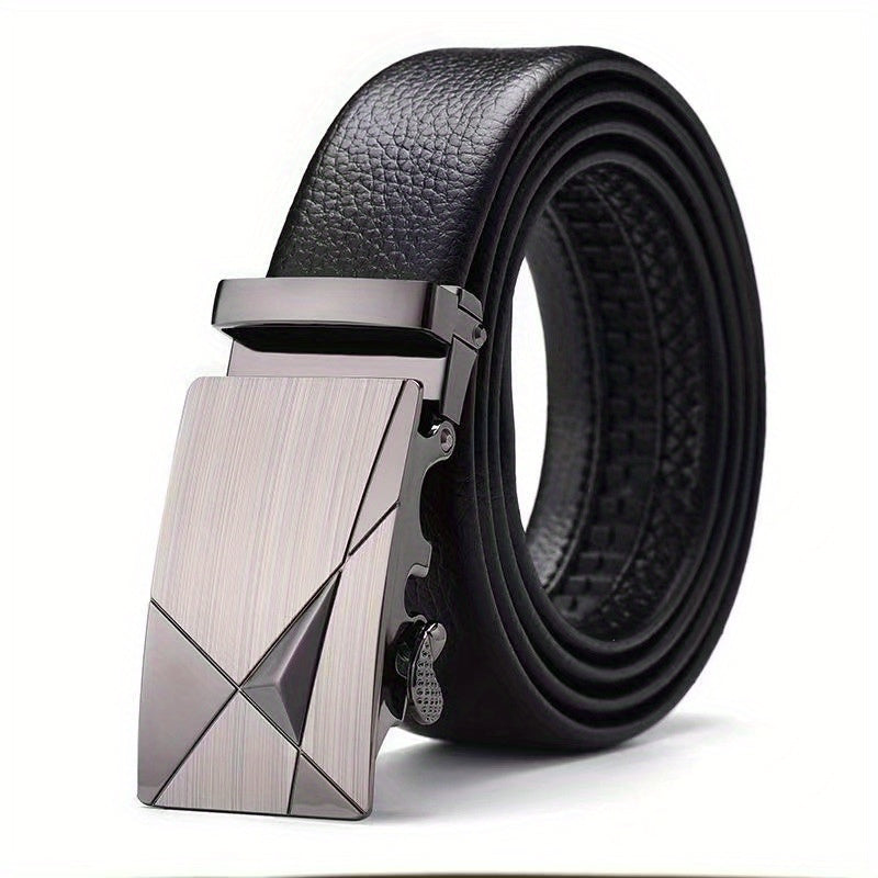 Men's Automatic Buckle Belt PU Leather Business Waist Strap
