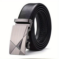 Men's Automatic Buckle Belt PU Leather Business Waist Strap