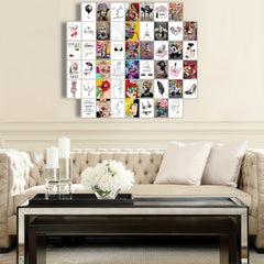 50pcs DIY Graffiti Art Collage Postcard Set for Bedroom & Living Room Decor