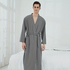 Soft Absorbent Waffle Bathrobe for Couples - Home Hotel Spa Sauna Pajamas