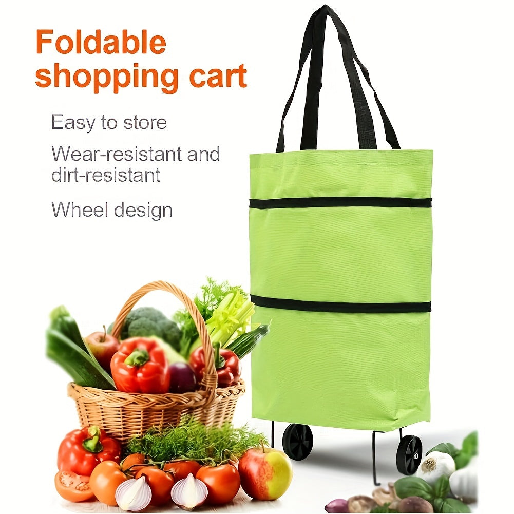 Foldable Shopping Bag with Wheels Large Capacity Luggage Storage