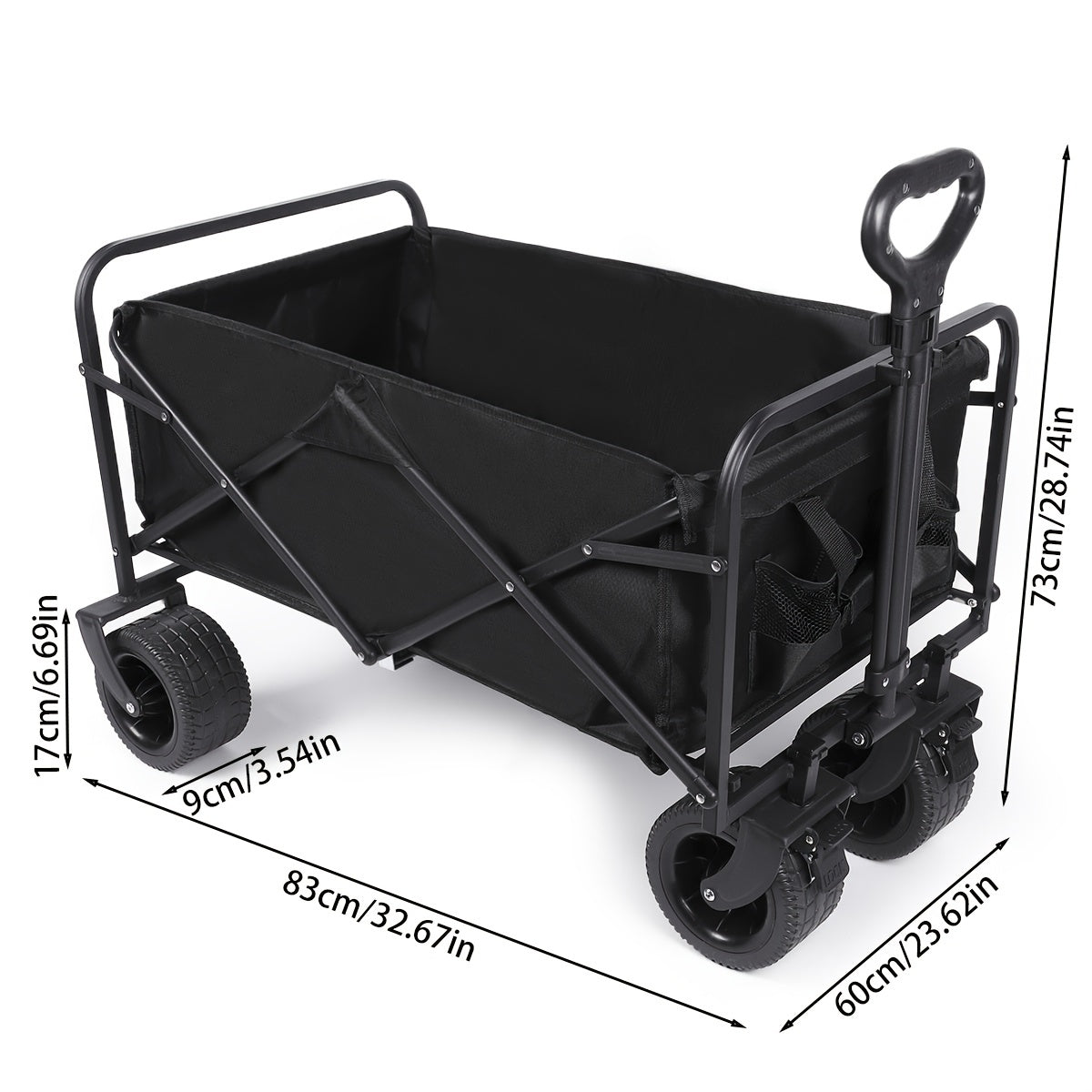 Heavy Duty Collapsible Folding Wagon With Drink Holders