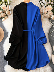  Colorblock Long Sleeve Button Up Shirt Top