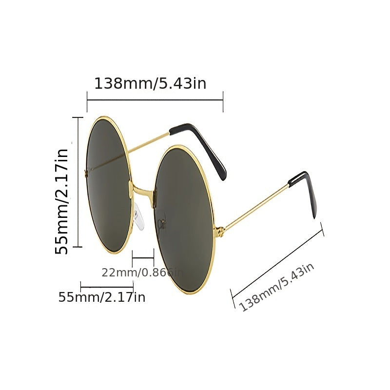 Retro Round Sunglasses Metal UV400 Sun Shades Glasses