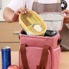 Insulated Double Layer Lunch Bag for Outdoor School Student