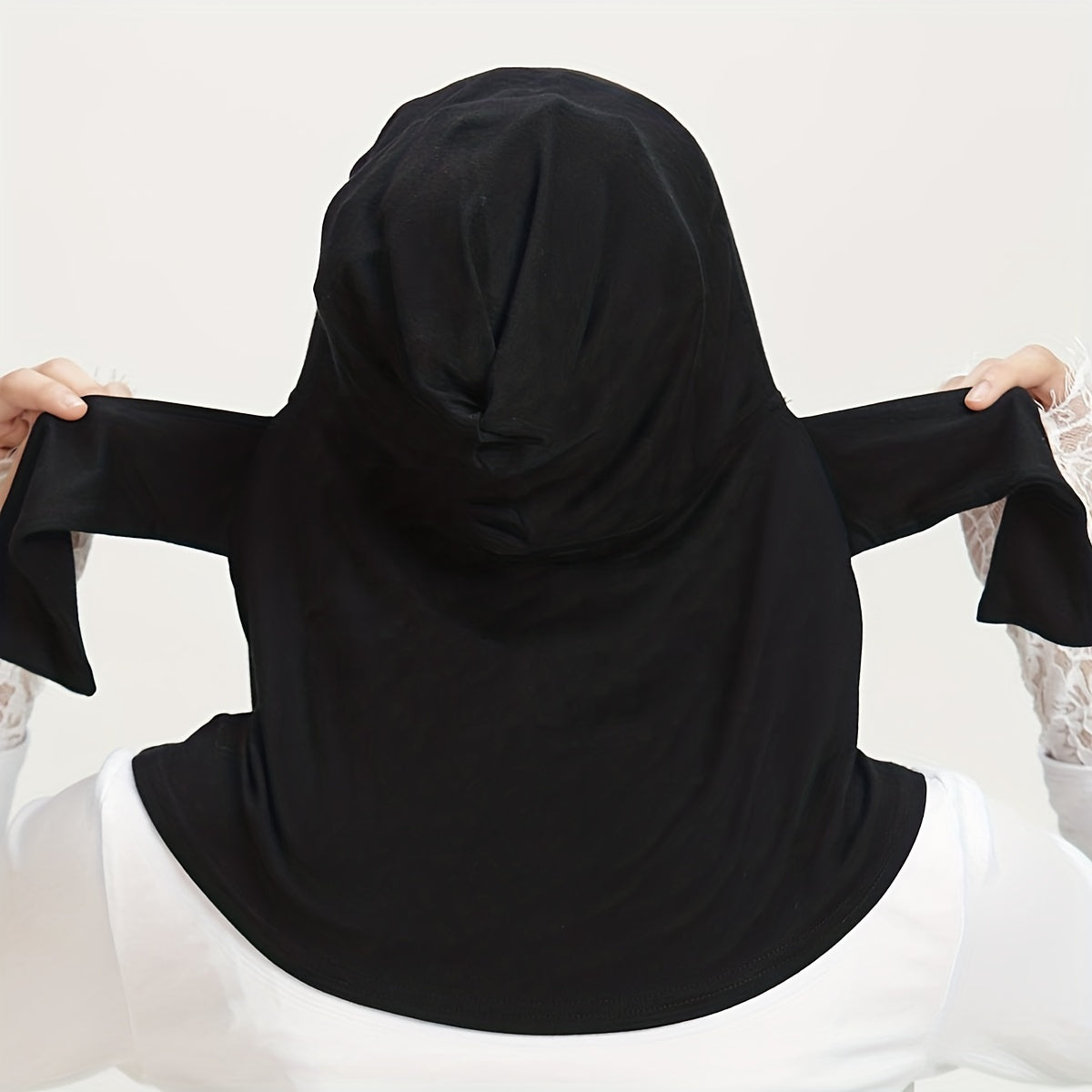 Front Tied Hijab Elastic Scarf Head Wrap Windproof Shawl