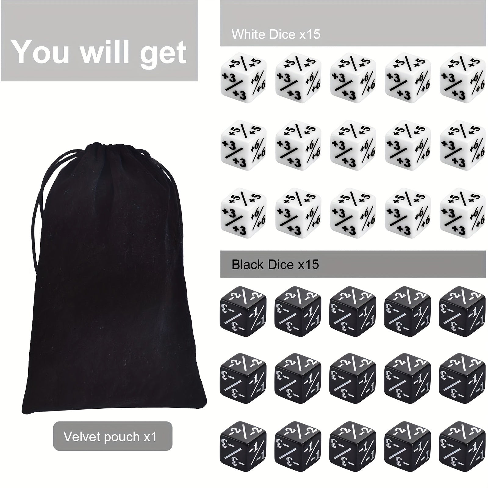 30 Pcs Dice Counters Token Set D6 Dice for MTG CCG Dice Game