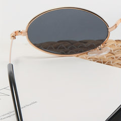Oval Metal Sunglasses Retro Steampunk Anti Glare UV400