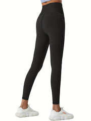  Sports Leggings Women's Plus Letter Print Half Zipper Wide Waistband