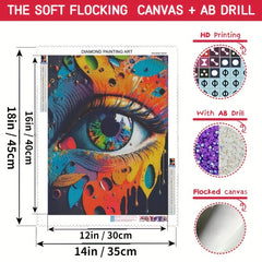 5D Flocked Canvas Diamond Painting Kit 12-16in Decorative DIY Set