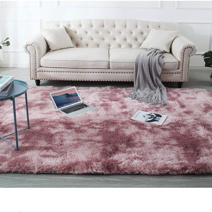 Soft Shaggy Tie Dyed Plush Area Rug for Living Room
