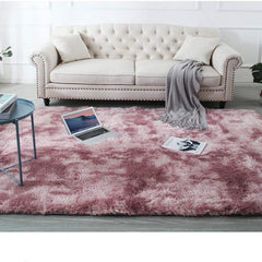 Soft Shaggy Tie Dyed Plush Area Rug for Living Room