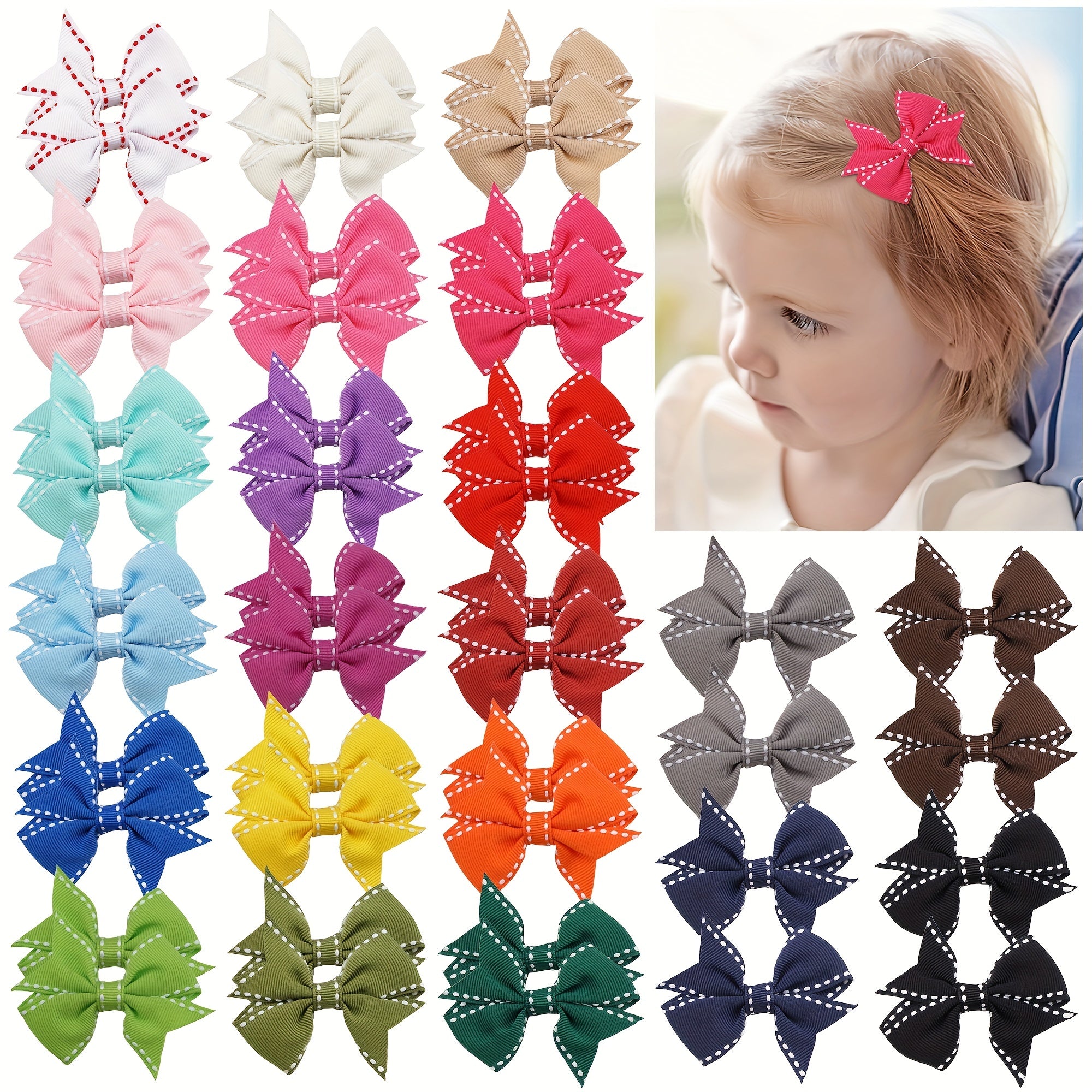 Solid Bow Duck Billed Clip Hair Clip for Toddlers