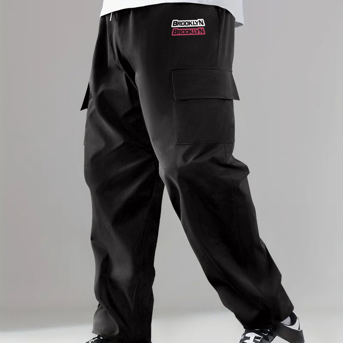 Brooklyn Print Cargo Pants Men s Stretch Pocket Casual Pants