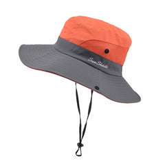 UV Protection Sun Hat with Wide Brim and Ponytail Hole