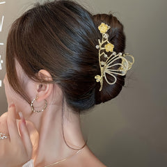 Faux Pearl Flower Hair Claw Clips Non Slip Strong Hold Grip Hair Jaw Clip