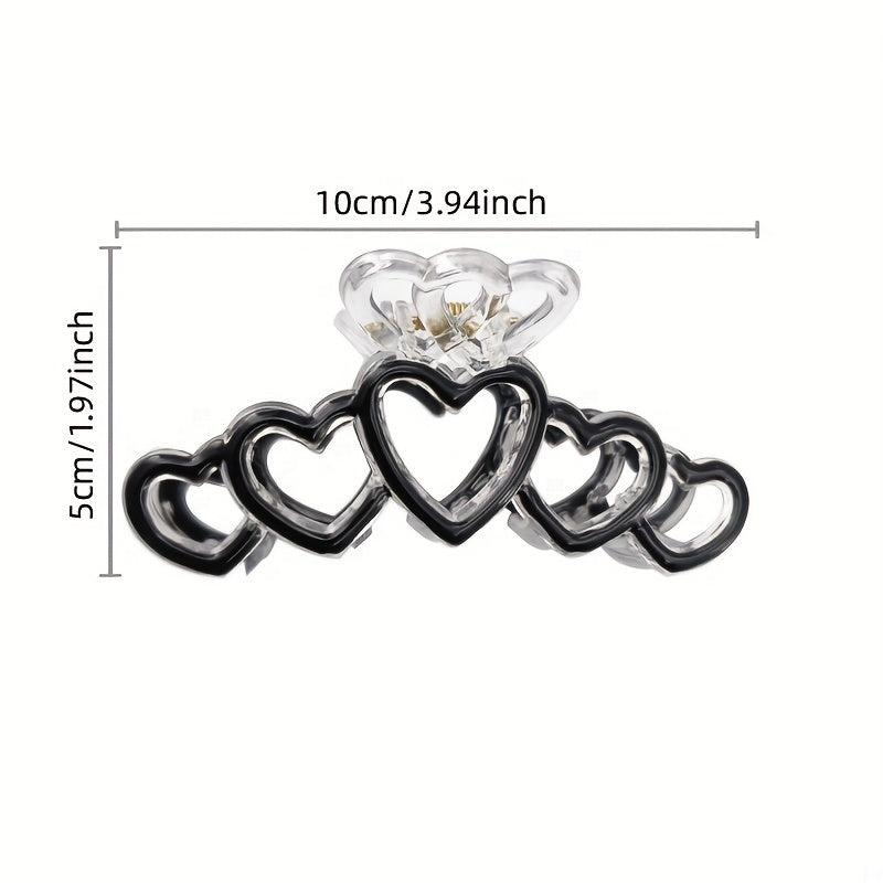 Heart Shape Hairclip Enamel Painted Hair Claw