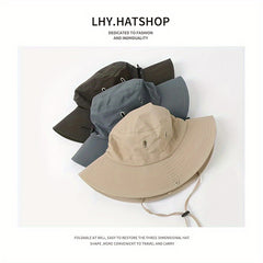 Wide Brim Sun Protection Bucket Cap for Climbing Fishing Cycling