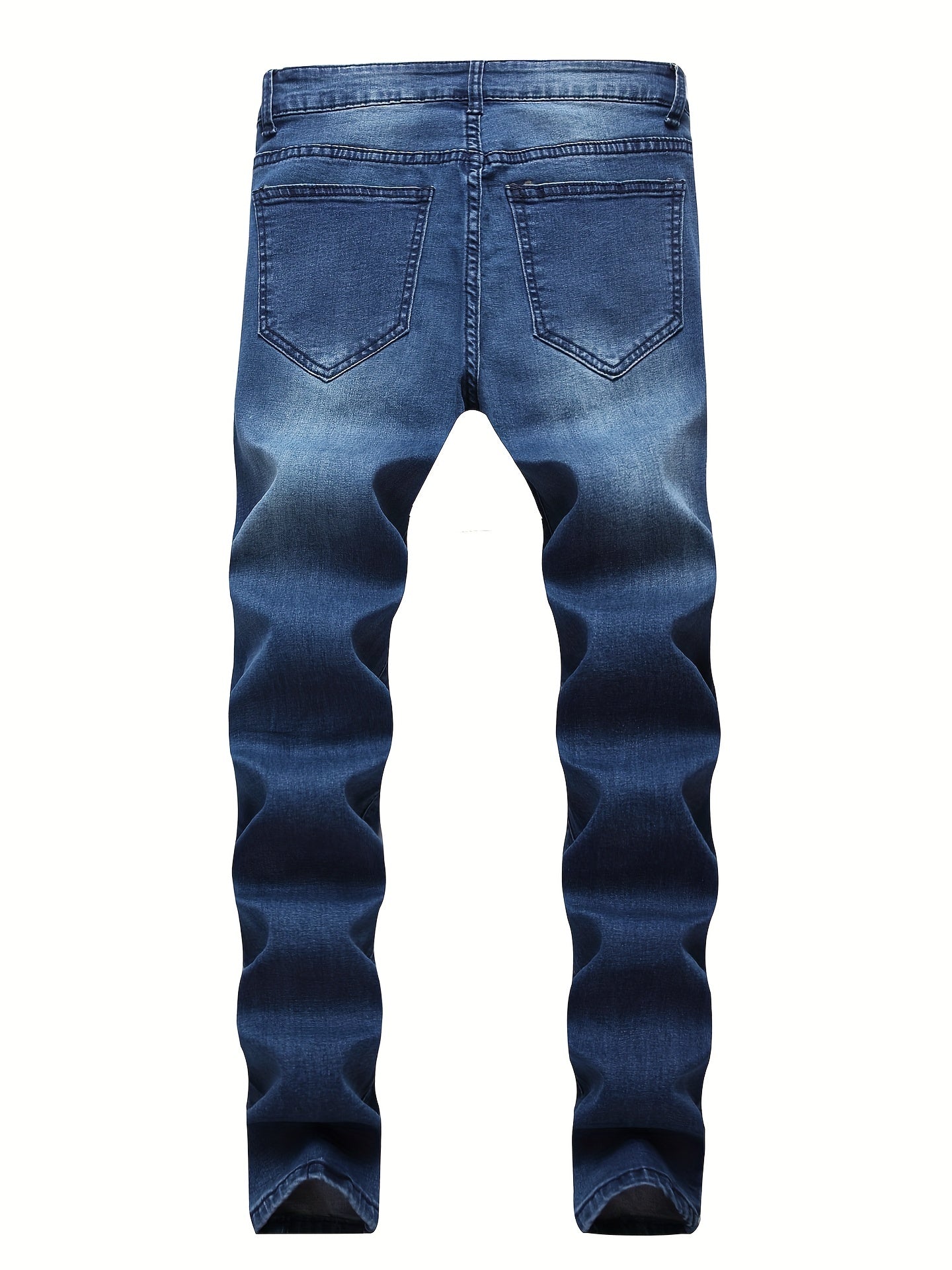 Men Ripped Distressed Destroyed Fit Washed Denim Jeans