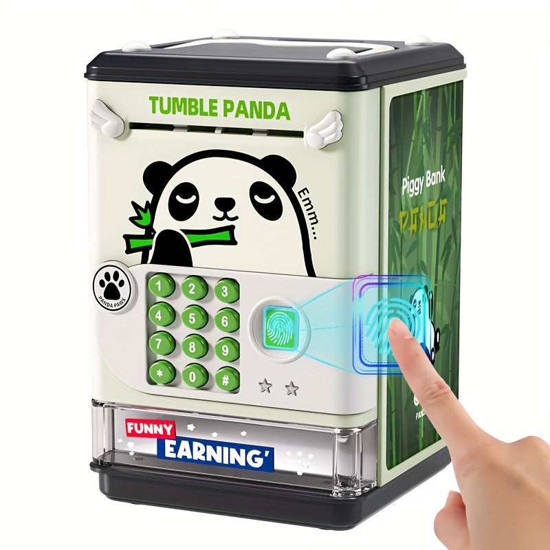 Kids Panda Piggy Bank with Password Safe Fingerprint Unlock