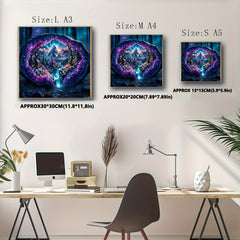 Enchanted Amethyst Cave Puzzle Fantasy Mountain Landscape with Blooming Forest