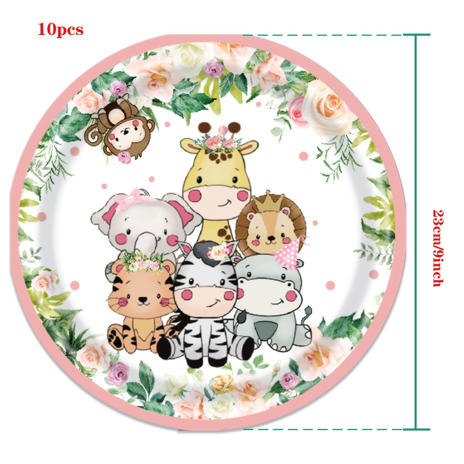 Safari Jungle Theme Plates Set For 10 Guests
