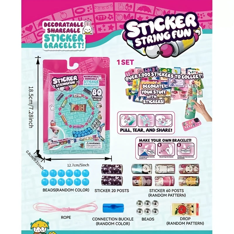 80 DIY Sticker Bracelet Hand Bead Surprise