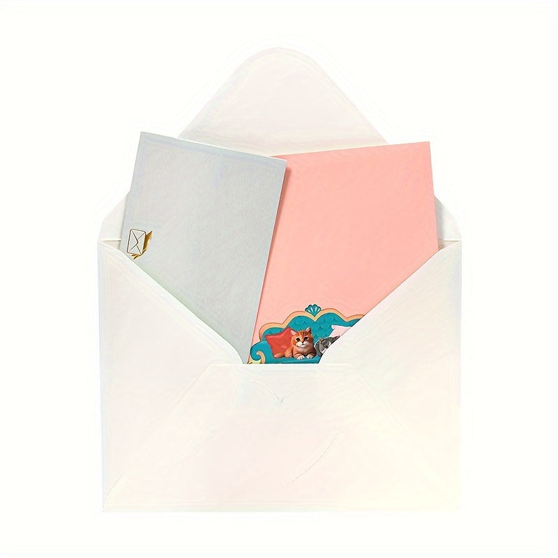 1pc Cat Pop Up Birthday Card 3D Greeting Card for Cat Lovers