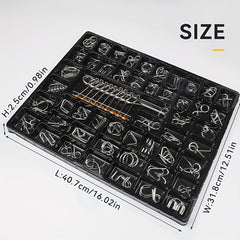 50pcs Unlocking Toys Set: Luban Lock, Kongming Lock, Nine-ring Puzzle