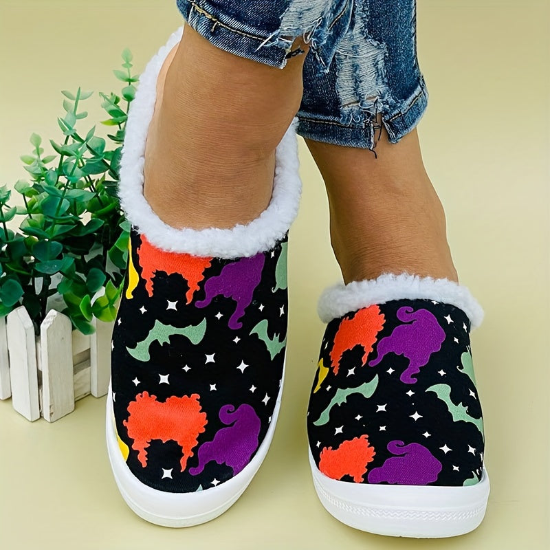 Women's Winter Warm Slip-on Sneakers Lightweight Comfortable Flat Shoes