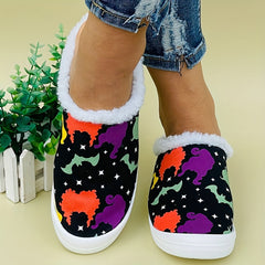 Women's Winter Warm Slip-on Sneakers Lightweight Comfortable Flat Shoes