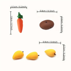 10pcs 1:12 Scale Mini Fruits & Veggies Grocery Set for Rustic Garden Farm