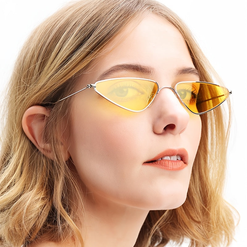 Cat Eye Sunglasses For Women Vintage Triangle Narrow Glasses