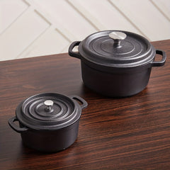Cast Iron Casserole Dutch Oven Grill Pan Soup Pot With Lid