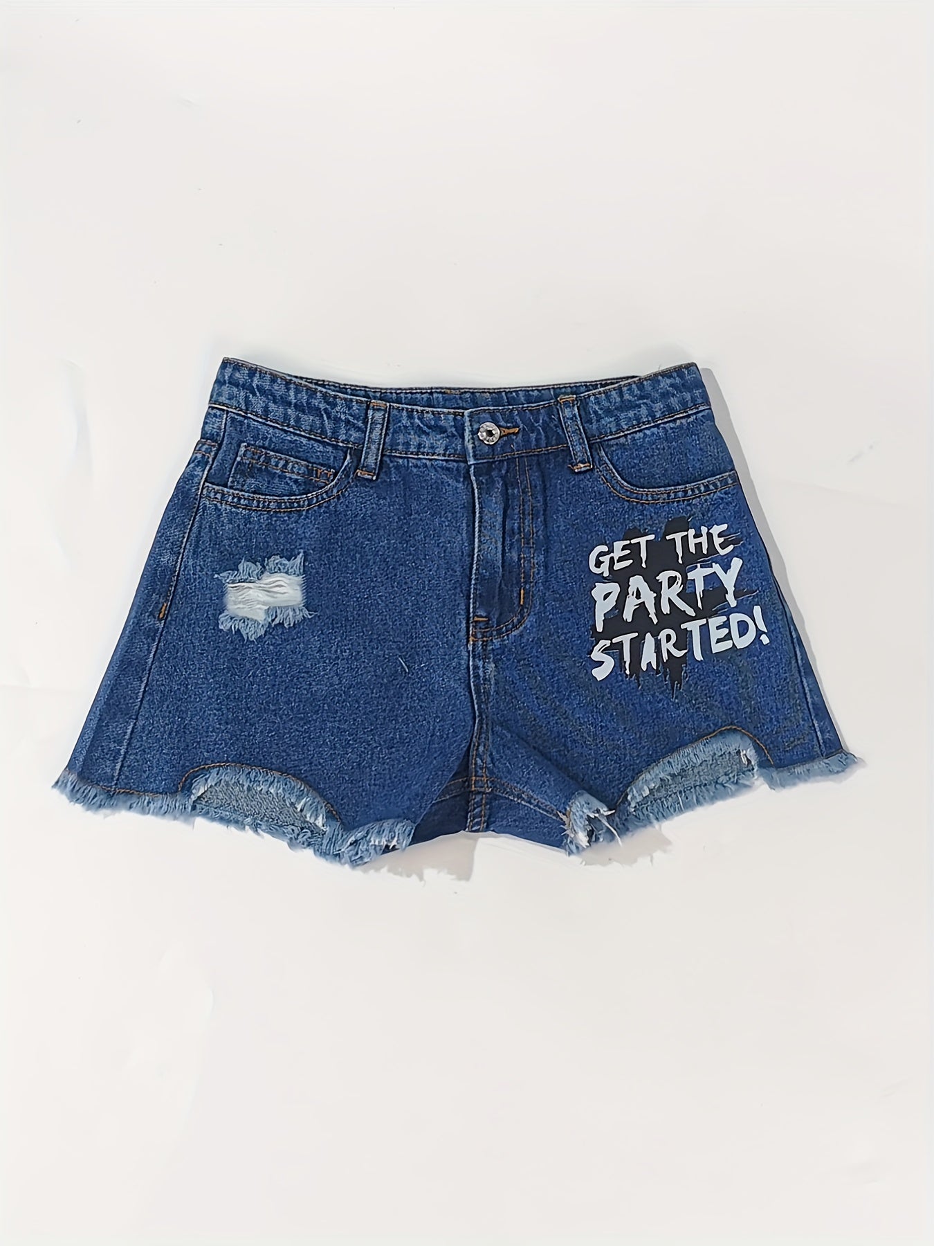 Toddler Girls GET THE PARTY STARTED Denim Shorts