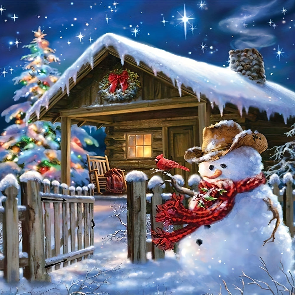 Festive Snowman Shower Curtain - Christmas Bathroom Decor