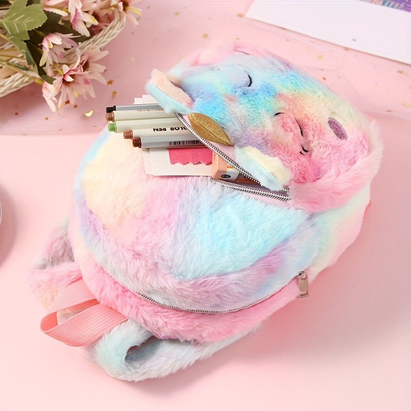 Unicorn Plush Small Schoolbag Girl's Casual Backpack Cartoon Storage Bag