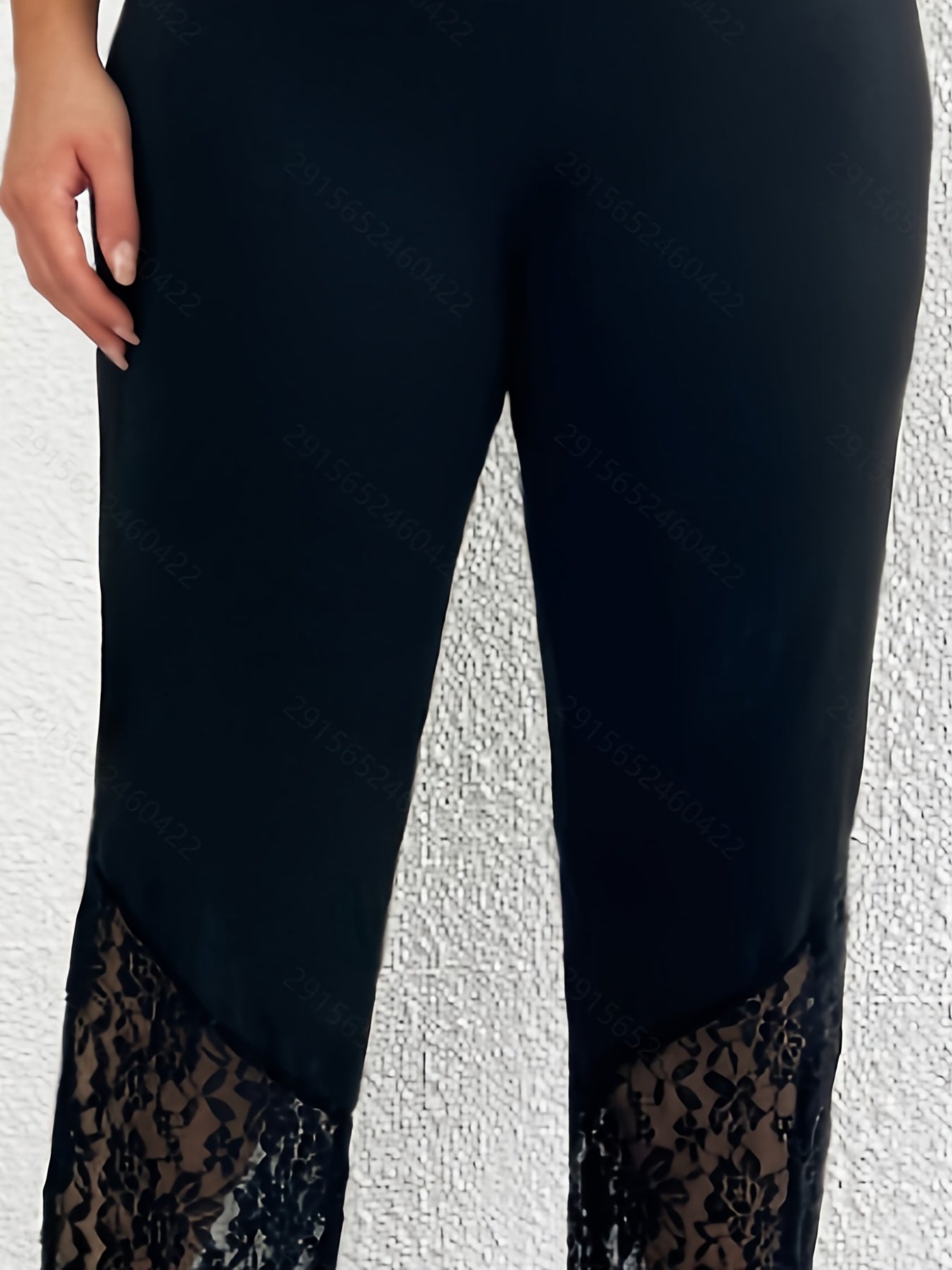  Contrast Lace High Rise Stretch Trousers