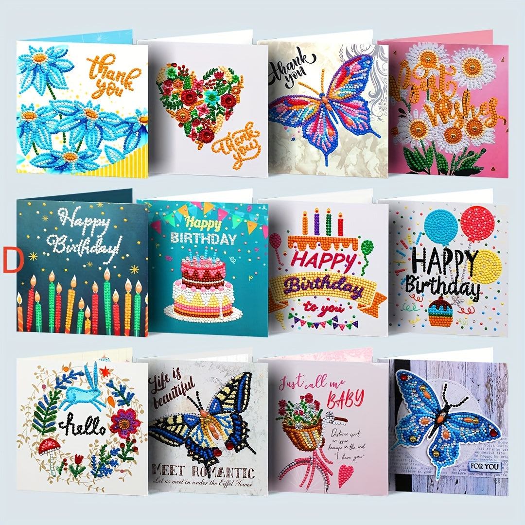 1pc Diamond Painting DIY Greeting Card Artificial Diamond Embroidery