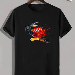 Rabbit Pattern Men's Graphic Tee for Summer