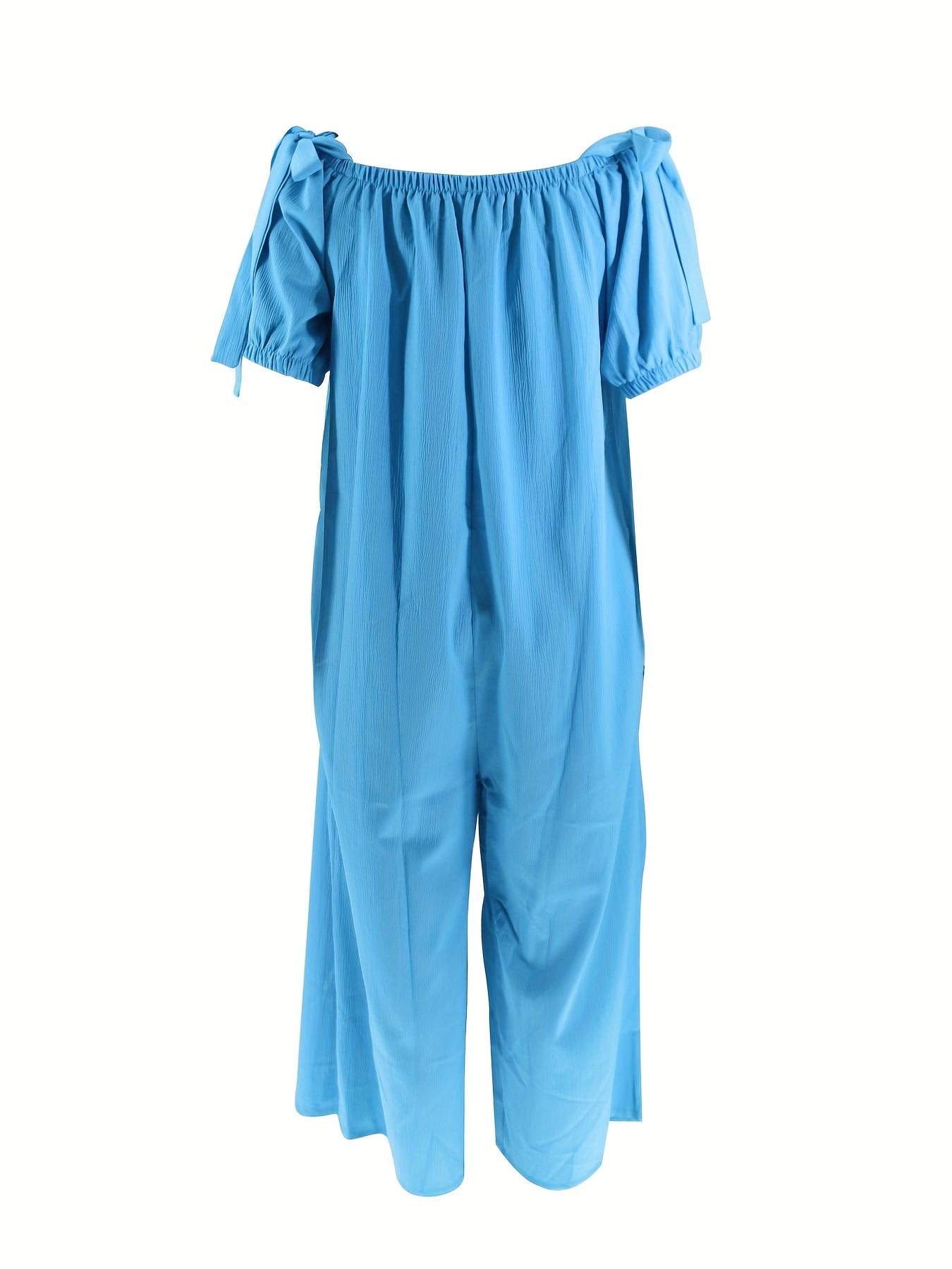 Off Shoulder Wide Leg Jumpsuit Casual Loose Solid Jumpsuit