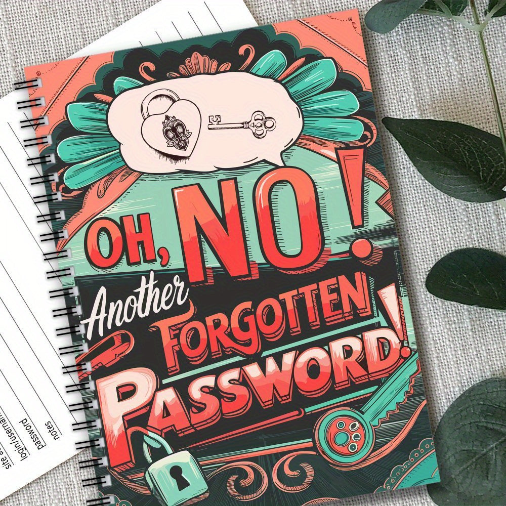 Spiral Password Notebook 70 Pages: Forgotten Passwords Logbook