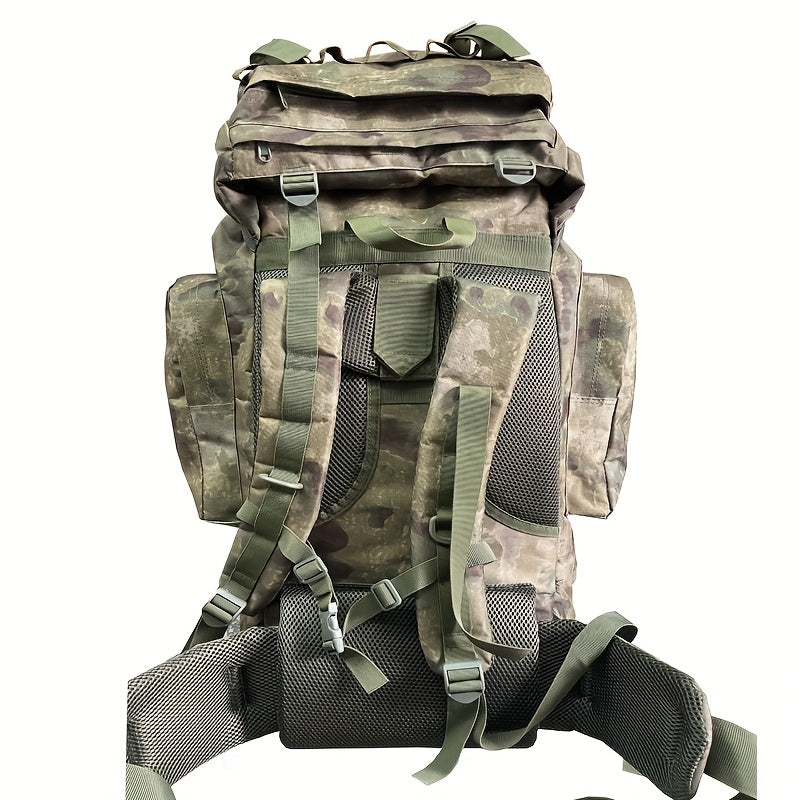 80L Camouflage Camping Backpack Waterproof Lightweight Breathable Canvas Bag
