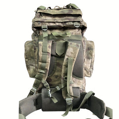 80L Camouflage Camping Backpack Waterproof Lightweight Breathable Canvas Bag