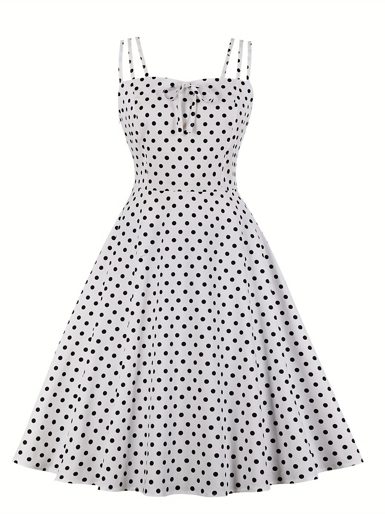  Polka Dot Split Strap Cami Dress
