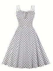  Polka Dot Split Strap Cami Dress
