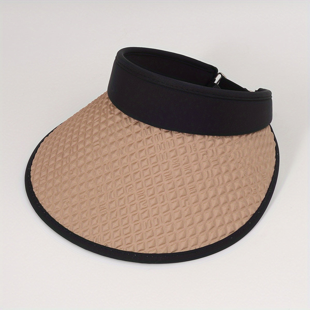 Embossed Visor Hat Wide Brim Foldable Sun Block Casual Outdoor Travel