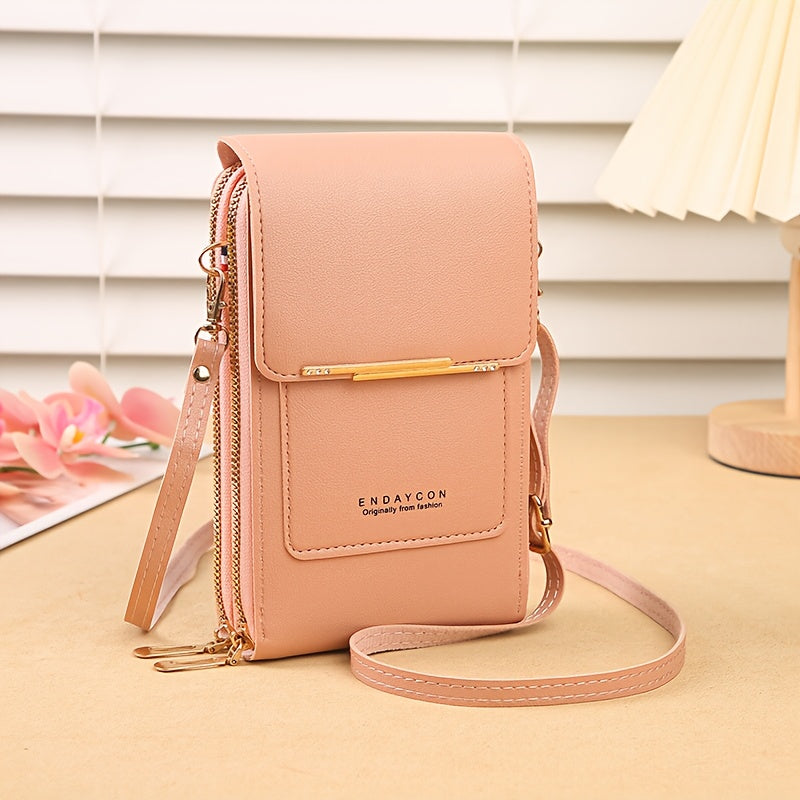 Mini Touch Screen Phone Purse Women's PU Leather Crossbody Bag