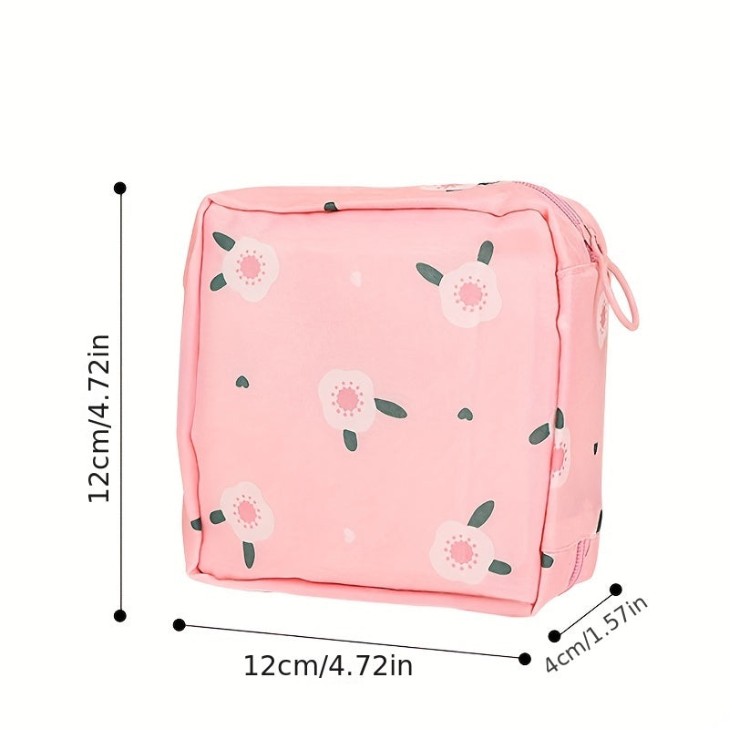 Cartoon Pattern Storage Pouch Zipper Sanitary Napkin Bag