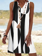  Anchor Print V Neck Tank Dress